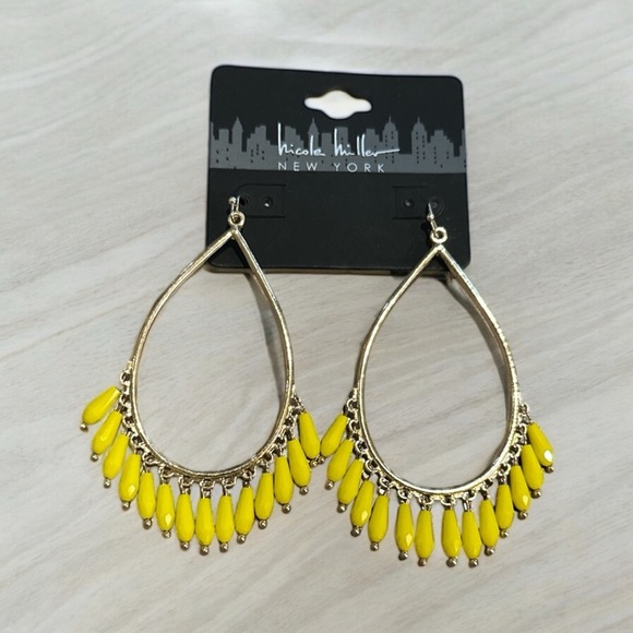 Nicole Miller New York Yellow Teardrop Earrings - Picture 3 of 3